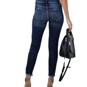 Women's High Waist Stretch Retro Ripped Breasted Jeans With Small Feet