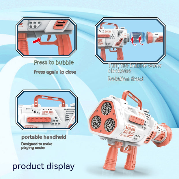 Full-automatic Lighting Bazooka Bubble Gun Children's Toys