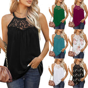 Womens Tank Tops Loose Fit Lace Halter Tops Sleeveless Shirts