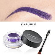 12 Color Super Waterproof Eyebrow Cream Professional Black Color Eyebrow Gel Brow Tint Long Lasting With Makeup Brush